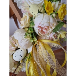 Wianek wielkanocny, wiosenny na drzwi Pastelowe Święta 45 cm